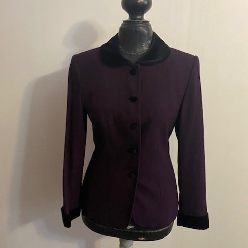 Jacqueline Ferrar Vintage 90's Purple/Black Hourglass Fit Jacket, size 6